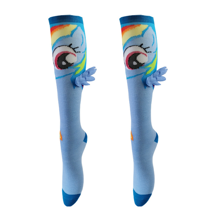 Personalized Pony Wings Socks Cartoon Patterned Socks Knee High Stockings